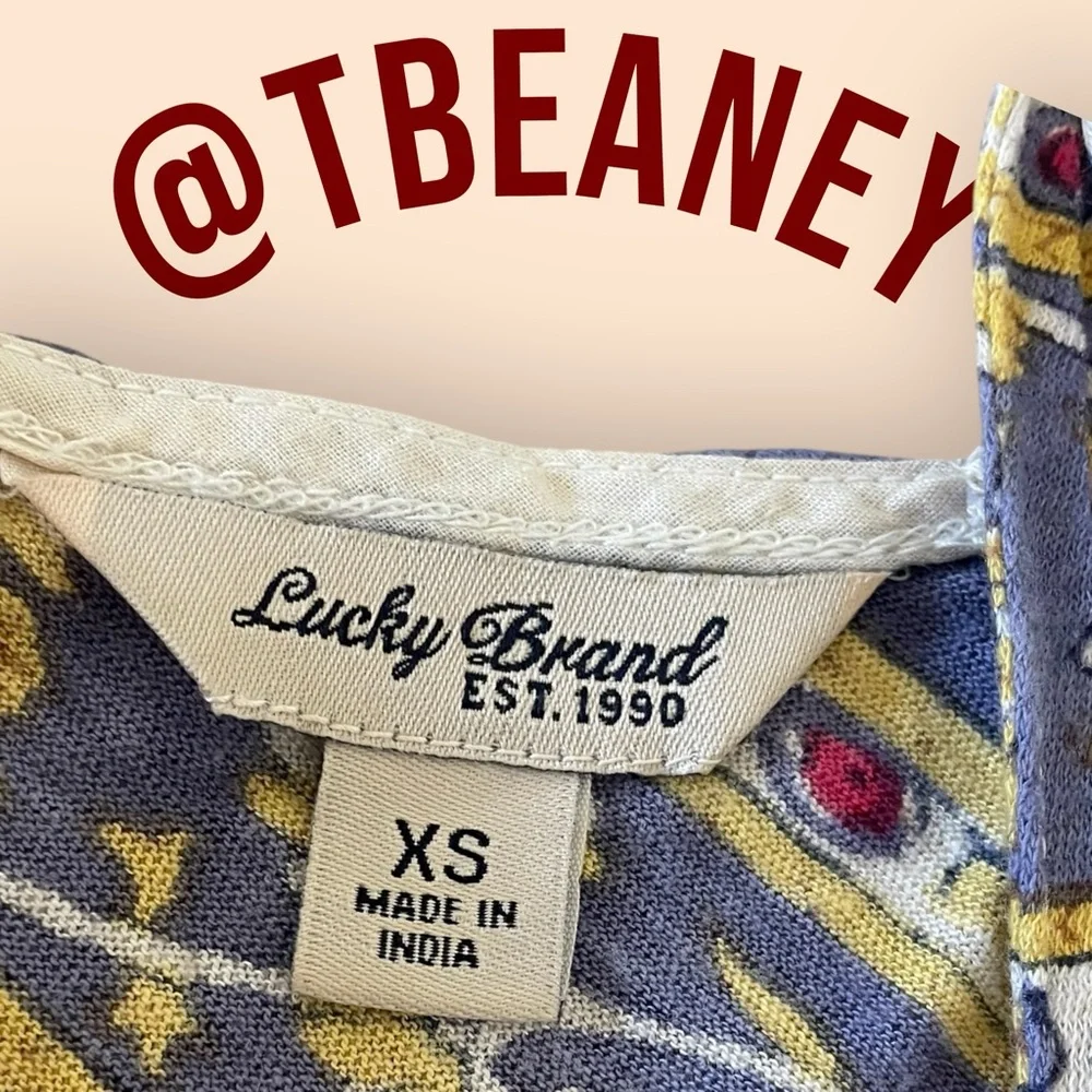 Lucky Brand Blue and Gold Paisley Camisole - Picture 3 of 4